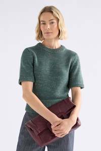 Size M L: Luft Lurex Knit Top | Sage/Gold
