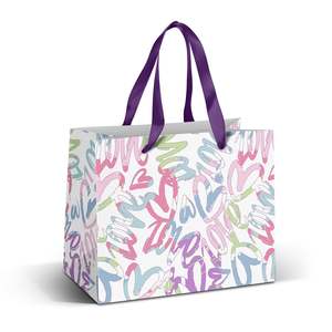 Bags: Medium Ribbon Handle Paper Bag - Full Colour