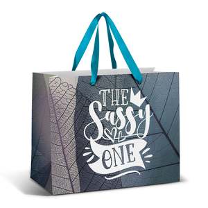 Bags: Large Ribbon Handle Paper Bag - Full Colour