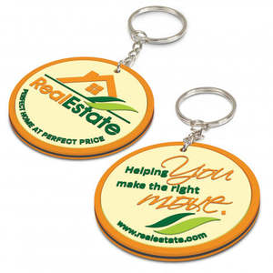 Custom Shape: PVC Key Ring Small - Both Sides Moulded