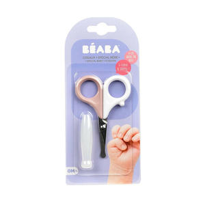 Health Safety: Beaba Baby Nail Scissors - Old Pink