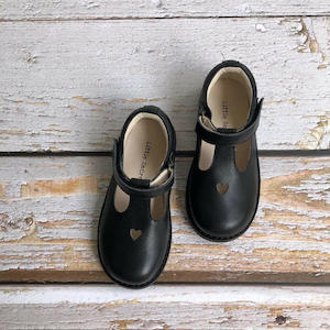 School Shoes: Little Secret T-bar The Sophia Black School Shoes