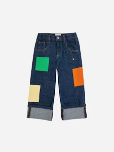 Bobo Choses B.C Color Block patch denim pants