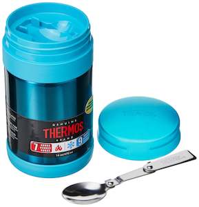 Thermos 470ml Food Jar with Folding Spoon, Blue