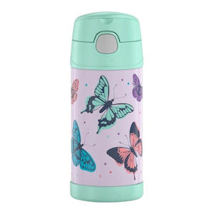 Thermos FUNtainer­ Stainless Steel Vacuum Insulated Drink Bottle 355ml BUTTERFLY FRENZY