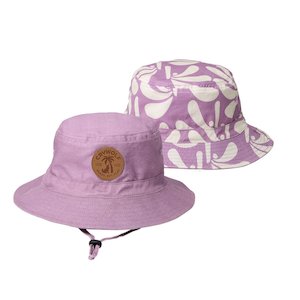Hats: Crywolf Reversible Bucket Hat - Lilac Palms