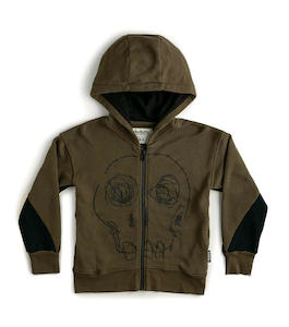 nununu dazed skull zip hoodie