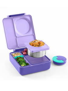 Lunch Time: OmieBox V2 Bento Box for Kids - Insulated Bento Lunch Box - Purple Plum