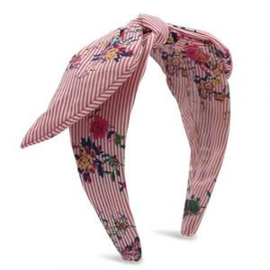 MILK & SODA FLORAL STRIPE HEADBAND - PINK