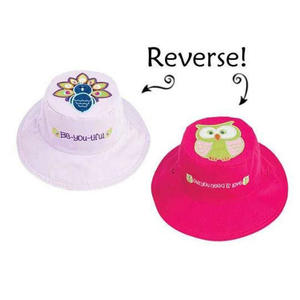 Flapjacks Hats: Reversible Kids Sun Hat- Peacook/Owl (Small Size)