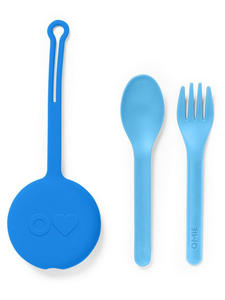 Omiebox: OmiePod & Fork, Spoon Set - Capri Blue