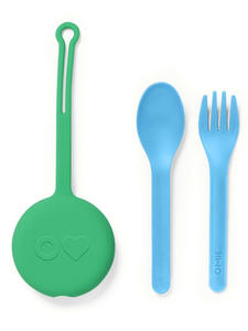 Omiebox: OmiePod & Fork, Spoon Set - Mint Green