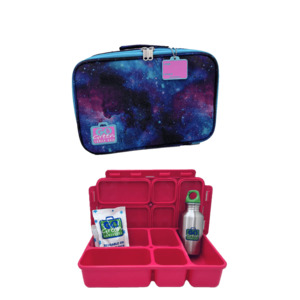 Go Green Lunch Box Set - Cosmic (Pink Lunchbox + insulated bag + drink bottle + ice pack)