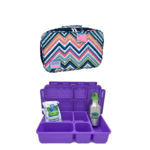 Go Green Lunch Box Set - Zoe Zig Zag (Purple Lunchbox + insulated bag + drink bo&hellip;