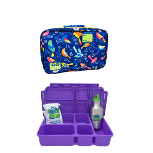 Go Green Lunch Box Set - Tweety (Purple Lunchbox + insulated bag + drink bottle + ice pack)