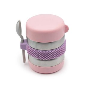 Thermos Food Jars: Melii Insulated Fidget Thermos - Pink/Purple/Grey