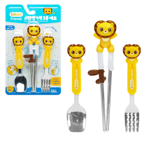 Products: Edison Friends Stainless Chopsticks,Spoon and Fork Set – Lion - HY Shopping NZ Korean Supermarket Christchurch