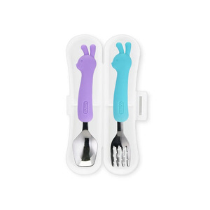 Edison Silicone Spoon & Fork Case Set- Rabbit(Blue/Purple) - HY Shopping NZ &hellip;