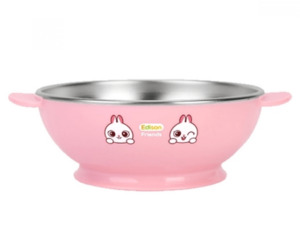 Products: Edison Non-Slip Stainless soup bowl – Rabbit pink - HY Shopping NZ Korean Supermarket Christchurch