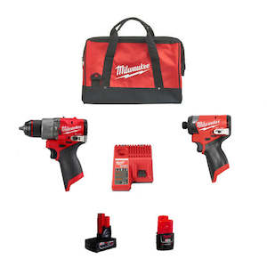 M12: Milwaukee 3404/3453 M12 FUEL 1/2" Hammer Drill Driver Twin Kit