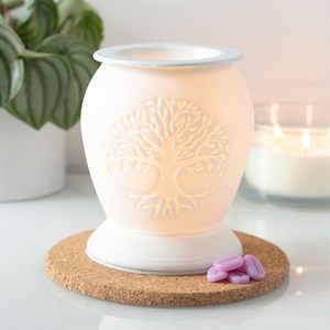 Accessories: Tree of Life White Ceramic Electric Oil Burner