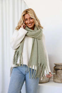 Pistachio Cosy Knit Scarf