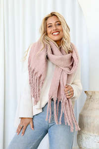 Scarves: Nude Pink Cosy Knit Scarf
