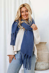 Scarves: Denim Cosy Knit Scarf
