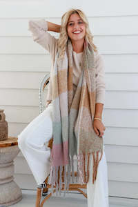 Scarves: Pink Mint Comfort Scarf