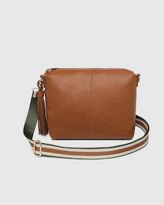 Bags: Daisy Tan Stripe Crossbody Bag