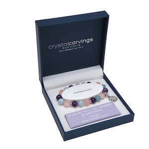 Tree of Life Charm Bracelet Aquamarine/Rose Quartz/Amethyst