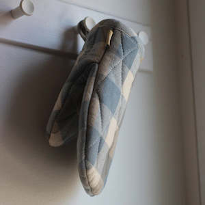 Oven Gloves: Double Check Short Oven Glove Blue Haze