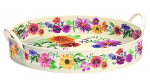 Garden Flowers Handle Tray