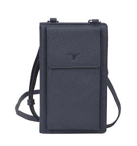 Bags: Phoebe Leather Phone Pouch Navy