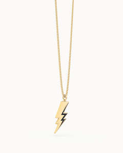 Lightning Bolt 18K Gold Plated Necklace