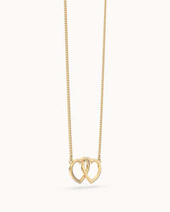 Necklaces: Connected Hearts 18K Gold Plated Necklace