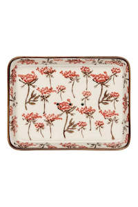 Floral Red Soap Dish