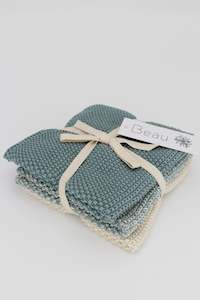 Washcloths: Wash Cloths Set of 3 Sage Fleck