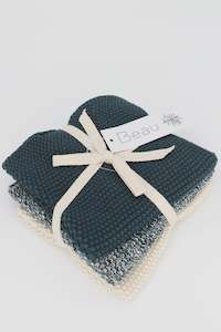 Washcloths: Wash Cloths Set of 3 Teal Fleck