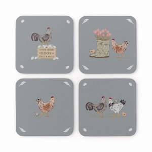 Coasters: Hen House Lane Set of 4 Coasters