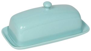 Table Top: Eggshell Blue Rectangle Butter Dish