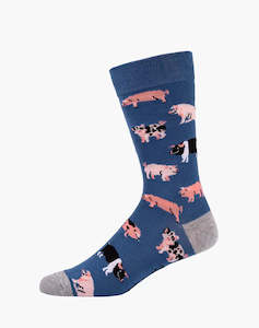 M Oink Bamboo Denim Sock