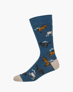 Mens Bamboo Socks: M Snowy River Denim Bamboo Sock