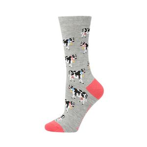 Womans Bamboo Socks: Jezebel Cow Bamboo Sock