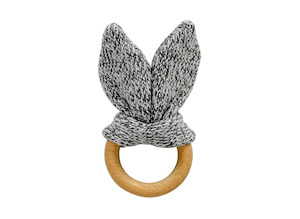 Teethers: Bunny Ear Teether Grey Marle