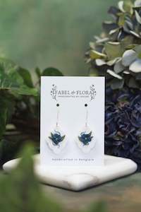 Fabel Flora All: Navy Bloom Handcrafted Earrings