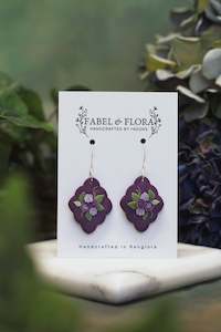Purple Bloom Handcrafted Earrings