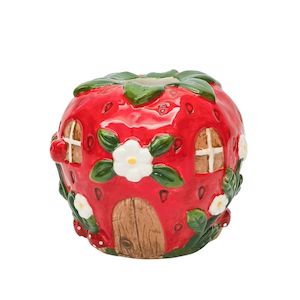 Pots Planters: Strawberry House Vase Red 10cm