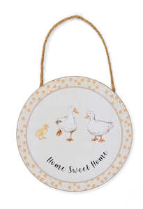 Hanging Signs: Buttercup Farm Home Sweet Home Round Plaque