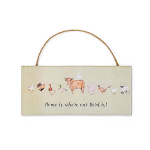 Hanging Signs: Buttercup Farm Our Herd Rectangle Plaque
